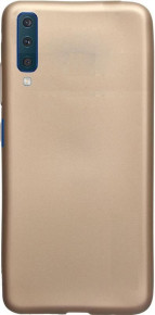 Луксозен силиконов гръб ТПУ ултра тънък МАТ за Samsung Galaxy A7 2018 A750F златист